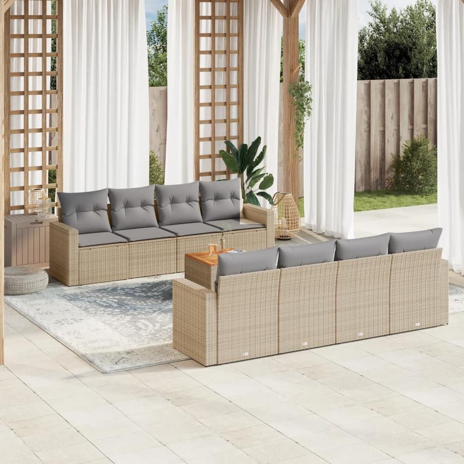 VidaXL set divano da giardino Polirattan  