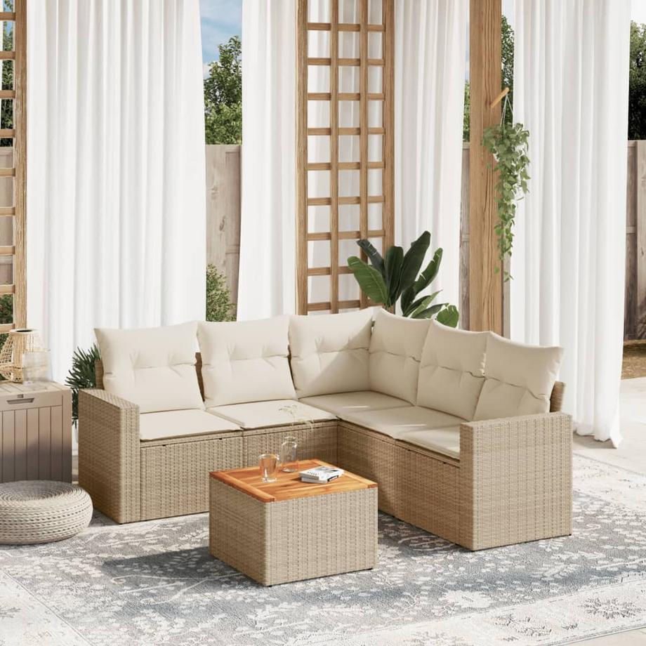 VidaXL set divano da giardino Polirattan  
