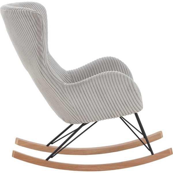 mutoni Chaise berçante tissu texturé gris  