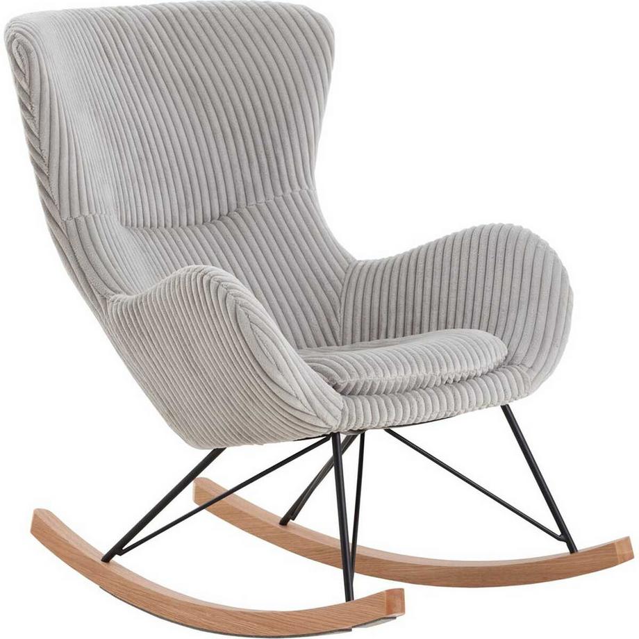 mutoni Sedia a dondolo in tessuto testurizzato grigio  