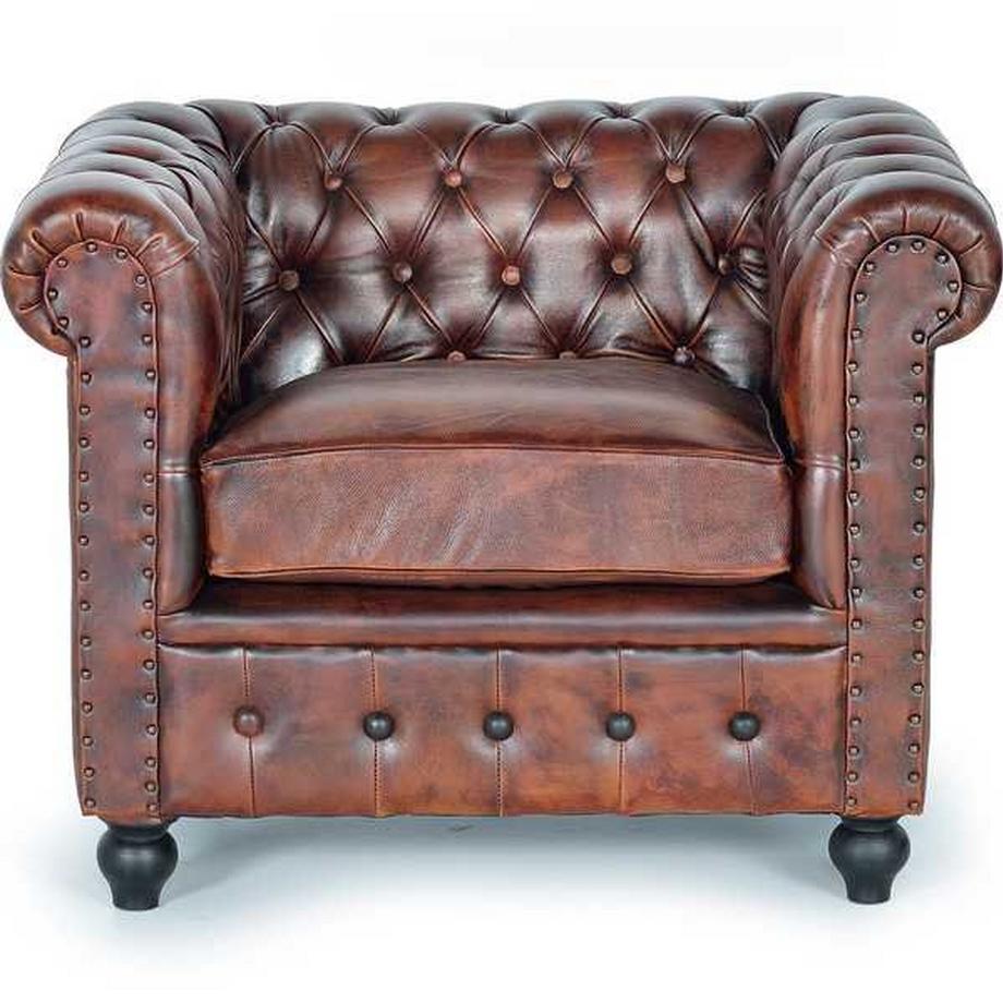 Sessel Mateo Leder braun vintage