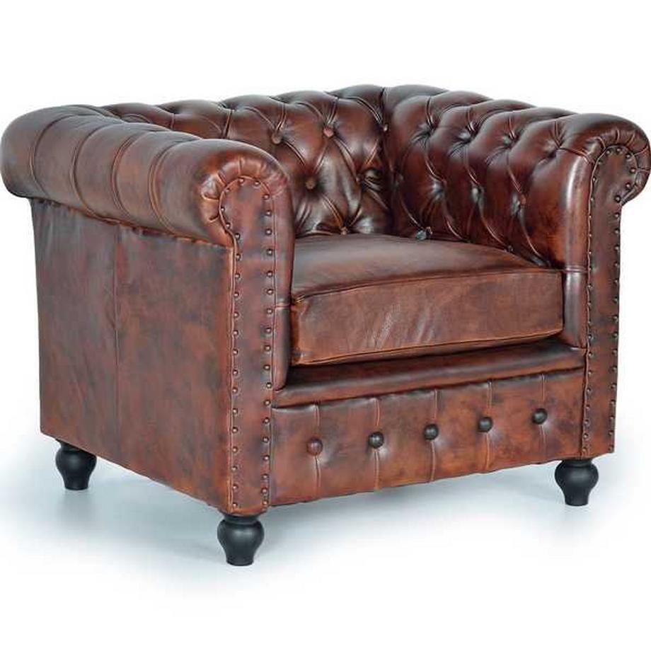 mutoni Sessel Mateo Leder braun vintage  