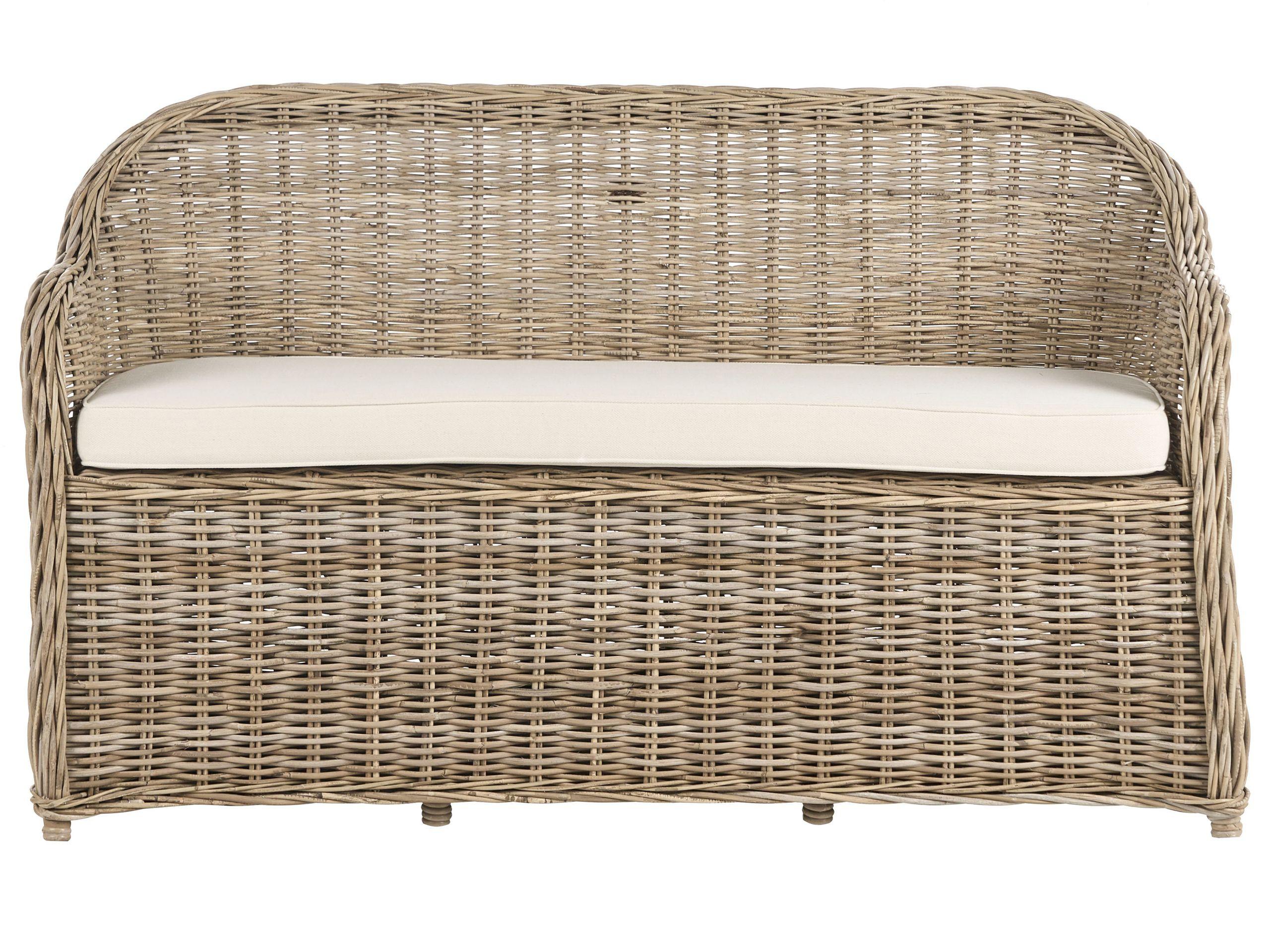 Beliani Panca da giardino con cuscino en Rattan Boho SUSUA  