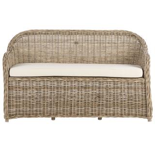 Beliani Panca da giardino con cuscino en Rattan Boho SUSUA  