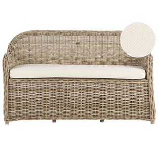 Beliani Panca da giardino con cuscino en Rattan Boho SUSUA  