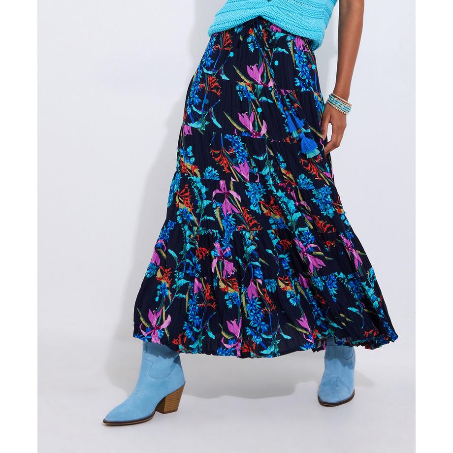 Joe Browns Gonna Lunga Floreale Scura con Paillettes  