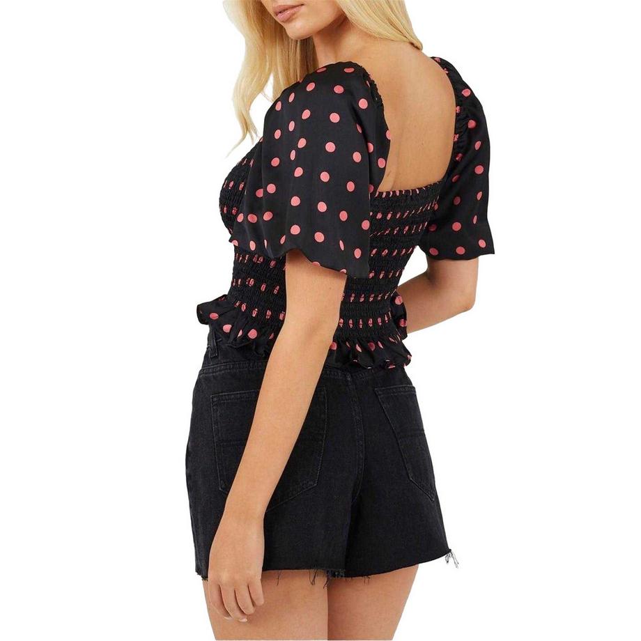 Brave Soul  Haut Manches Bouffantes Motiftyle À Pois 