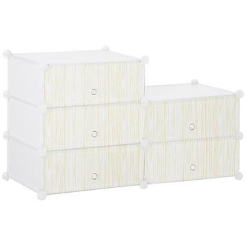 Scarpiera Scaffale in plastica per 6 paia di scarpe Scatola per scarpe per corridoio Scaffale fai da te per riporre scarpe Bianco 49 x 36,5 x 108 cm