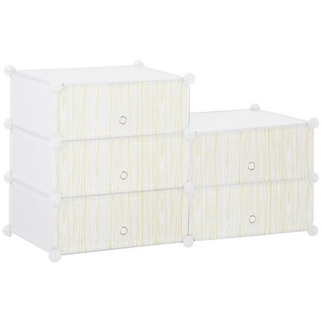 Northio Scarpiera Scaffale in plastica per 6 paia di scarpe Scatola per scarpe per corridoio Scaffale fai da te per riporre scarpe Bianco 49 x 36,5 x 108 cm  