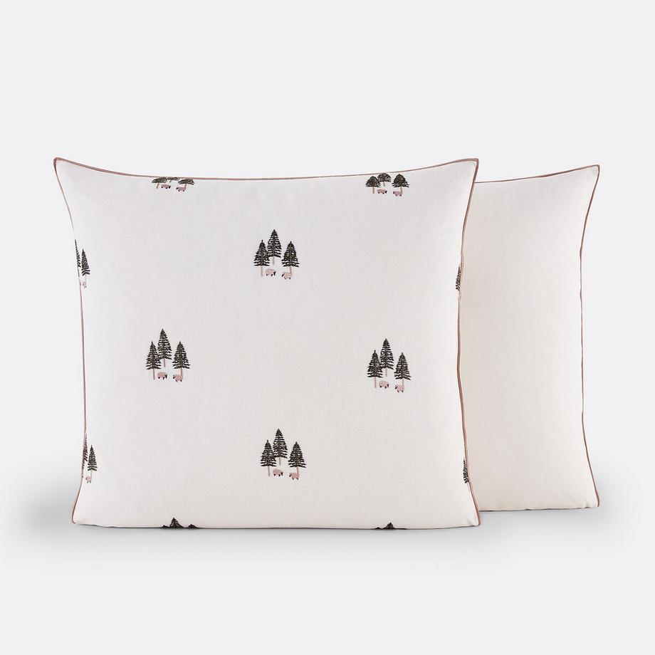 La Redoute Intérieurs Anton Cotone Lino Lavato Federa Ricamata  