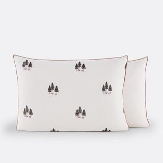 La Redoute Intérieurs Anton Baumwolle Gewaschenes Leinen Bestickter Kissenbezug  