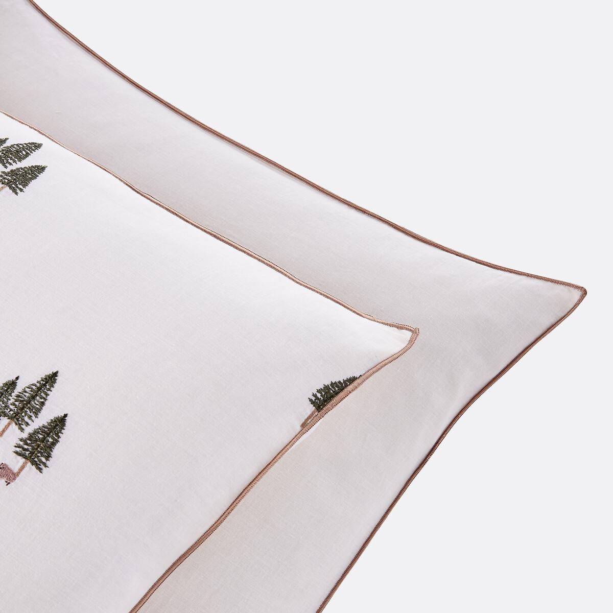 La Redoute Intérieurs Anton Baumwolle Gewaschenes Leinen Bestickter Kissenbezug  