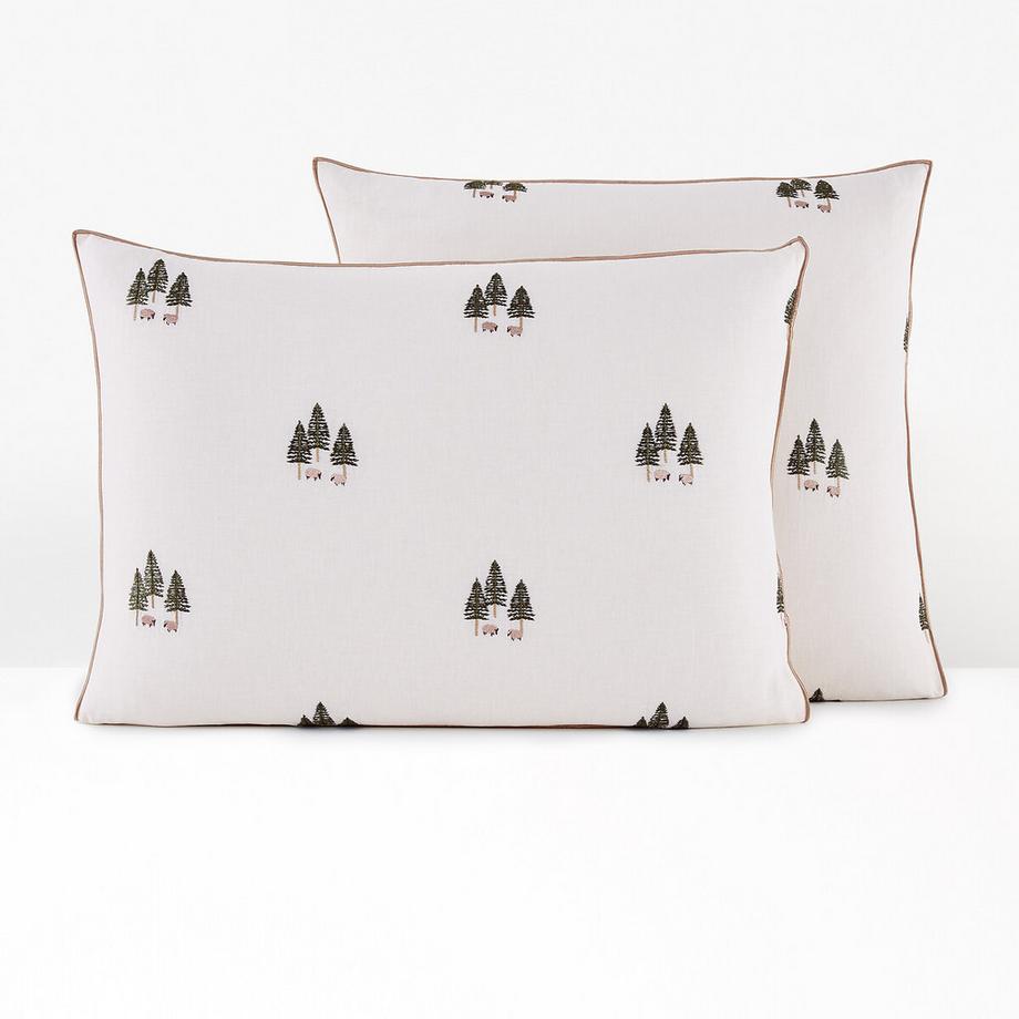 La Redoute Intérieurs Anton Cotone Lino Lavato Federa Ricamata  