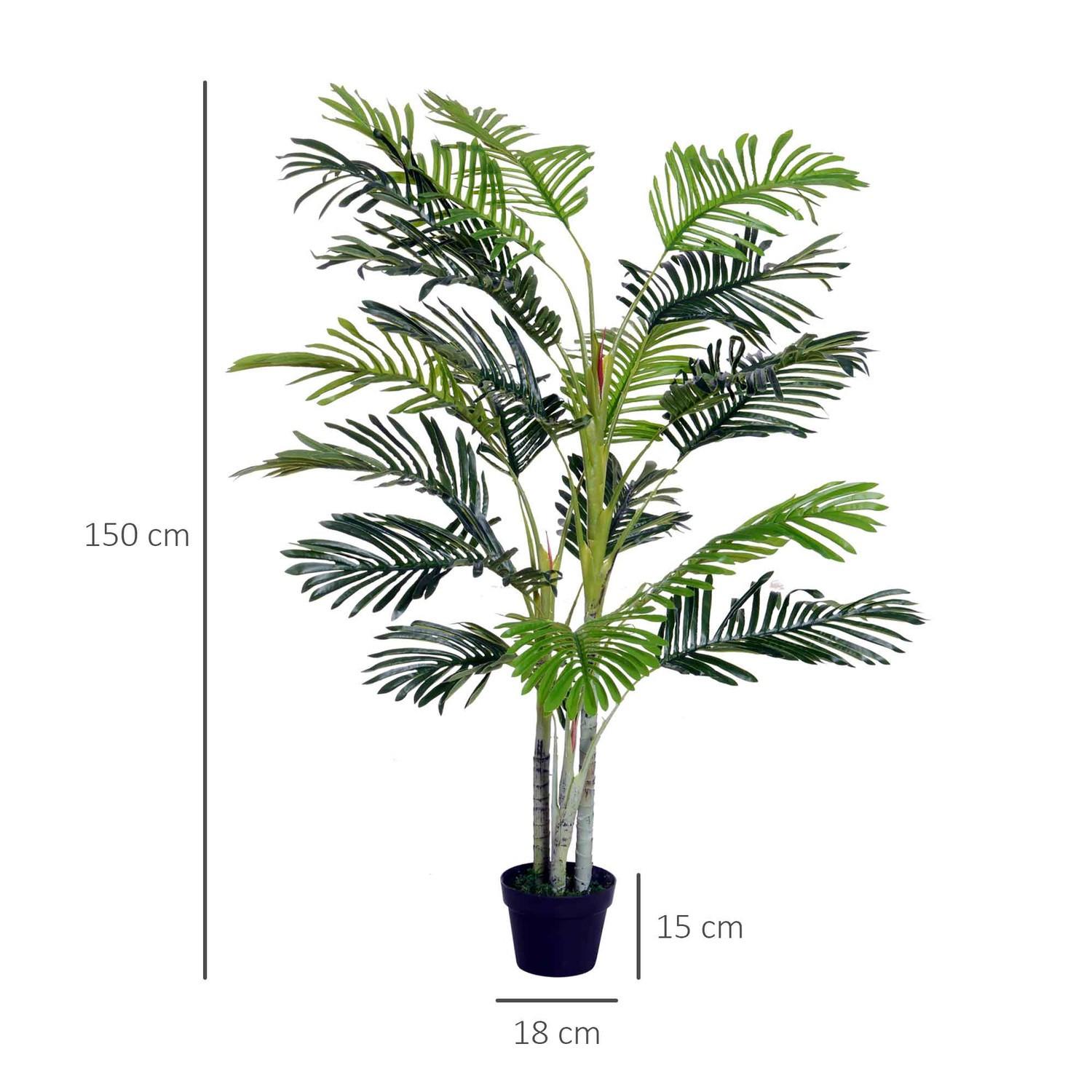 Northio Palmier Artificiel Grande Plante Artificielle 150 Cm Avec Pot De Plante, 19 Feuilles De Palmier, Plastique, Décoration Pour Intérieur Et Extérieur  