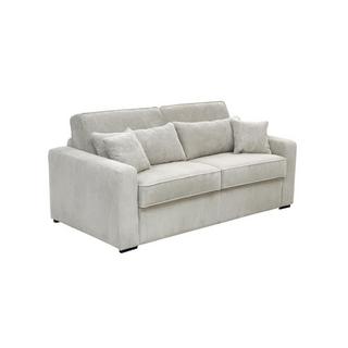 Vente-unique Canapé 4 places convertible express en velours côtelé beige - Couchage à lattes larges 160 cm - Matelas 18 cm - MONDOVI  