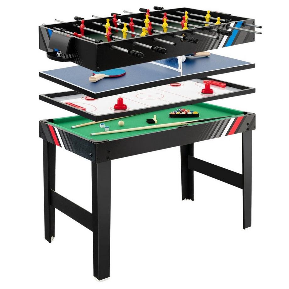 Northix  Table multi-jeux 4 en 1 avec baby-foot, billard, air hockey et jeu d'arcade de tennis de table 