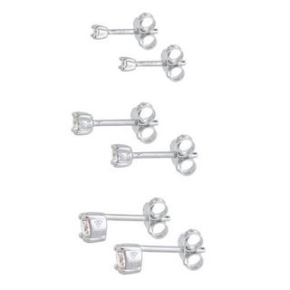 Elli  Boucles d'Oreilles Set De 3 Clous D'oreilles Avec Zirconium 