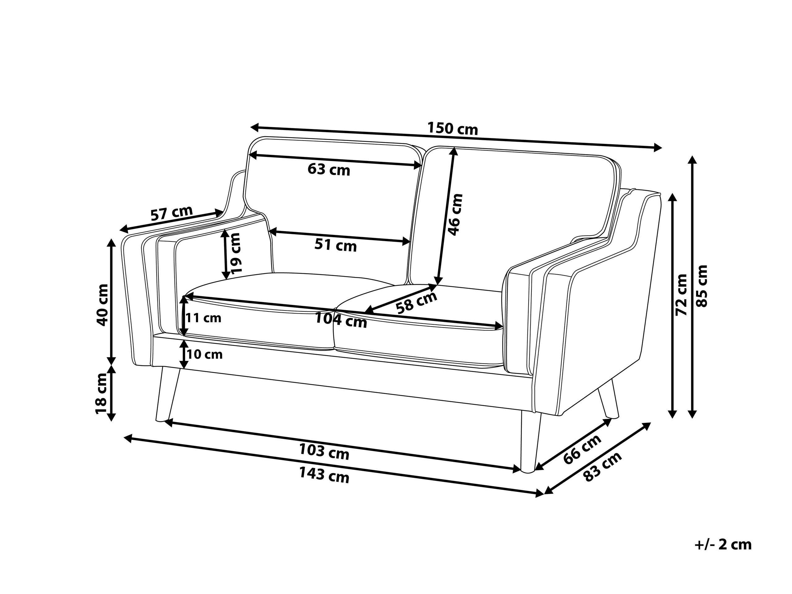 Beliani 2 Sitzer Sofa aus Polyester Retro LOKKA  