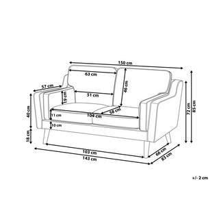 Beliani 2 Sitzer Sofa aus Polyester Retro LOKKA  