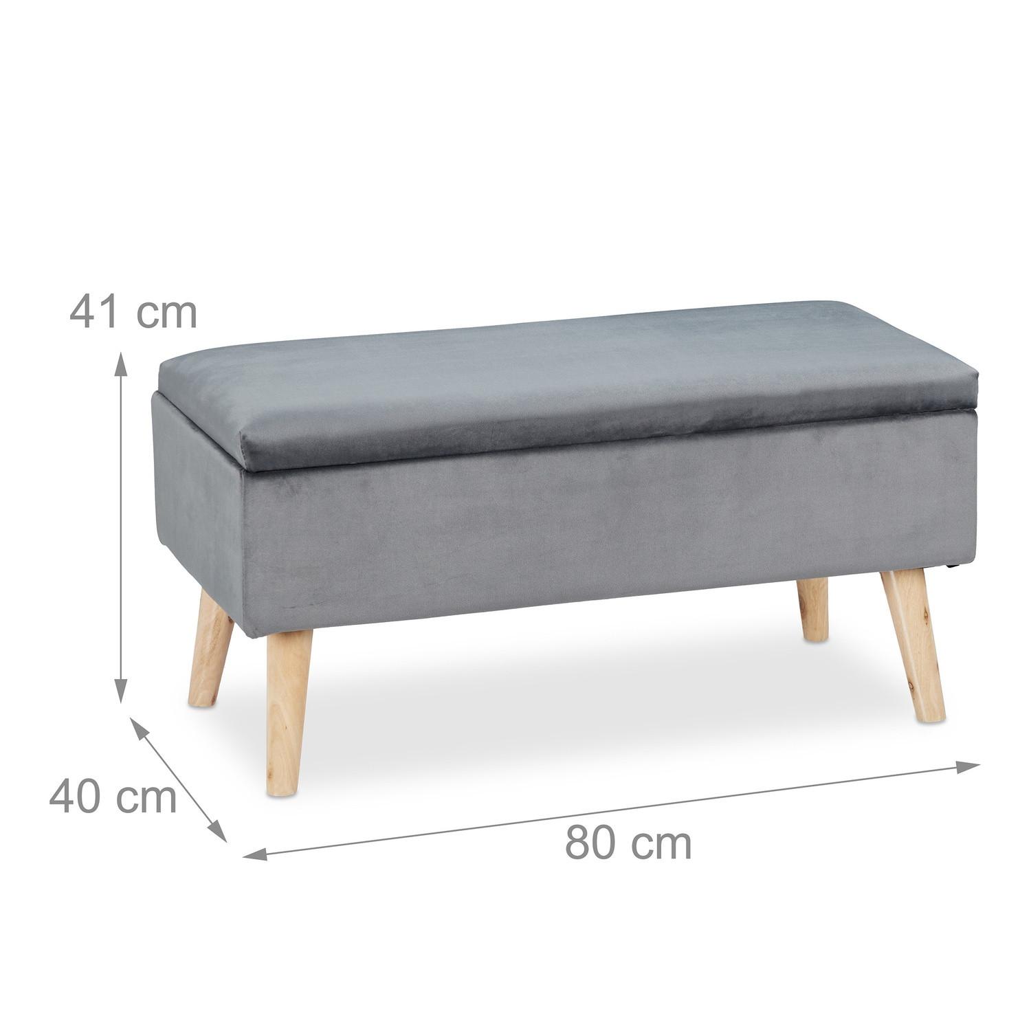 Northio Banc de rangement en velours  