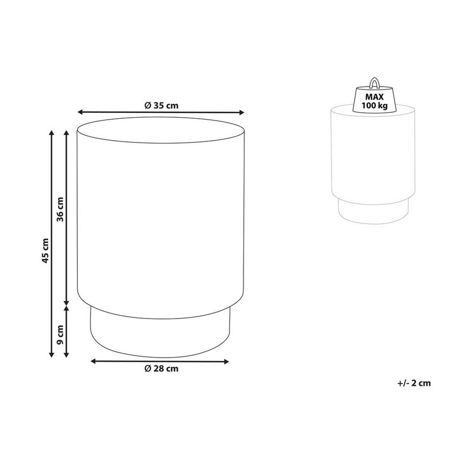 Beliani Table d'appoint en MgO Industriel BICCARI  