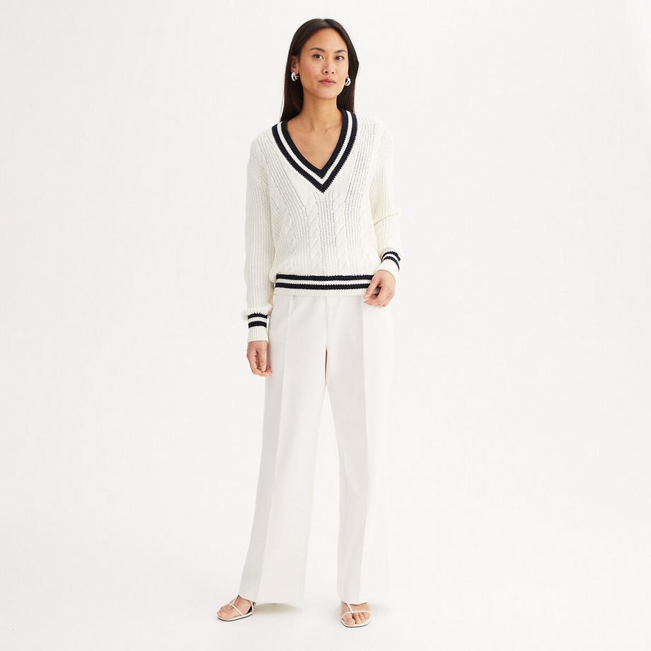 La Redoute Collections Pullover scollo a V a trecce  