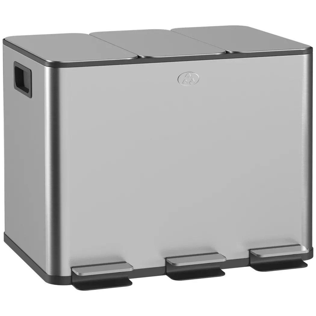 HOMCOM - Küchenabfalleimer, One Size, Silber