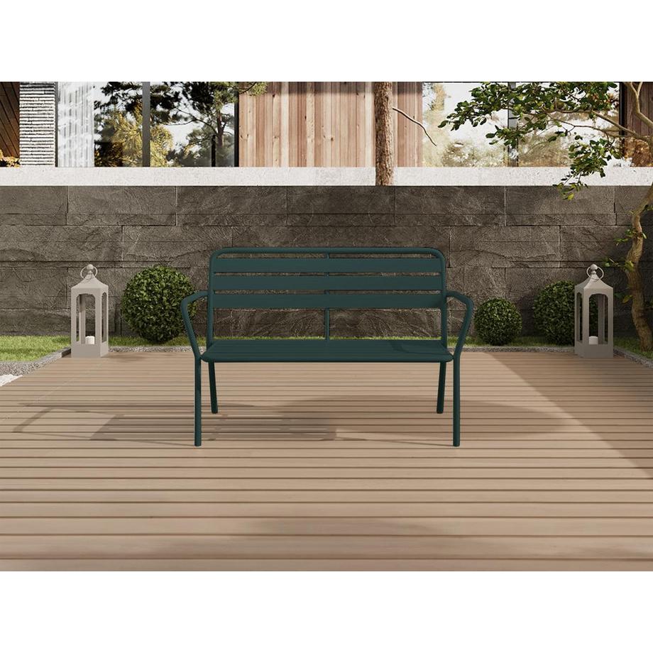 Vente-unique Gartenbank - Metall - Tannengrün - MIRMANDE von MYLIA  