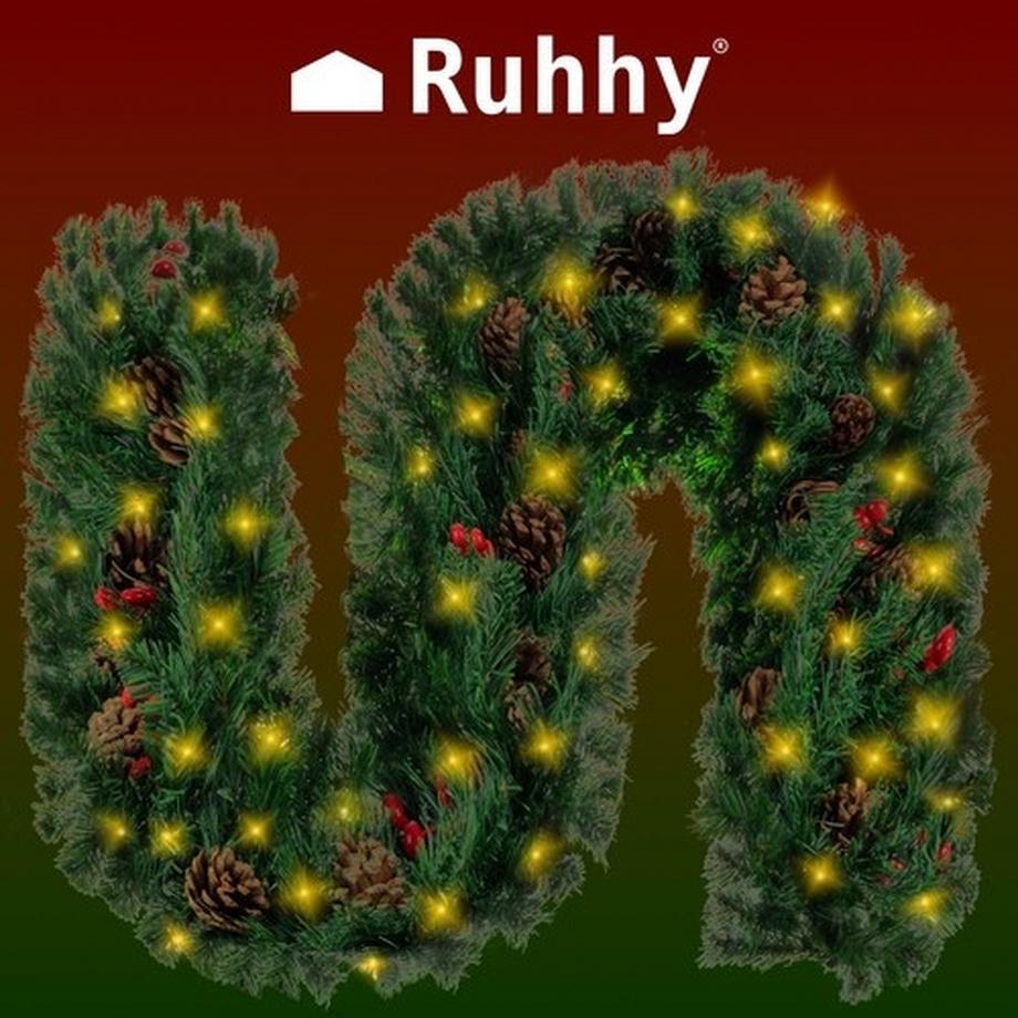 Ruhhy Guirlande de sapin de Noël 2,7 m avec lumières LED Ruhhy 22322  