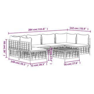 VidaXL set mobili da giardino Polirattan  