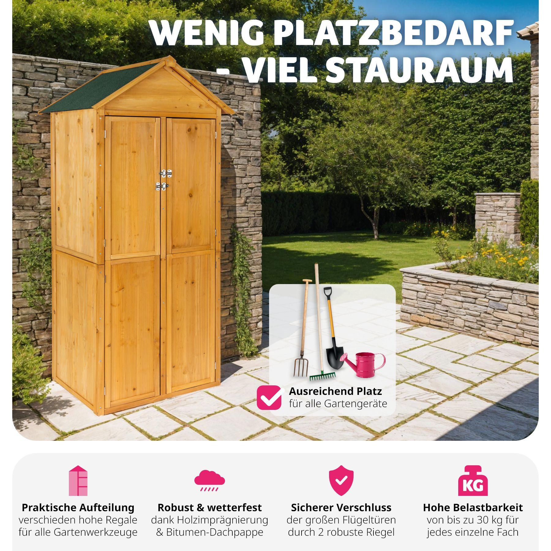Tectake Armoire de jardin Kadi 80,5 x 60 x 213,5 cm  