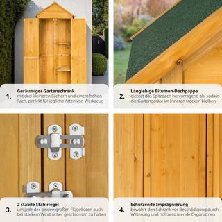 Tectake armadio da giardino con tetto a punta  