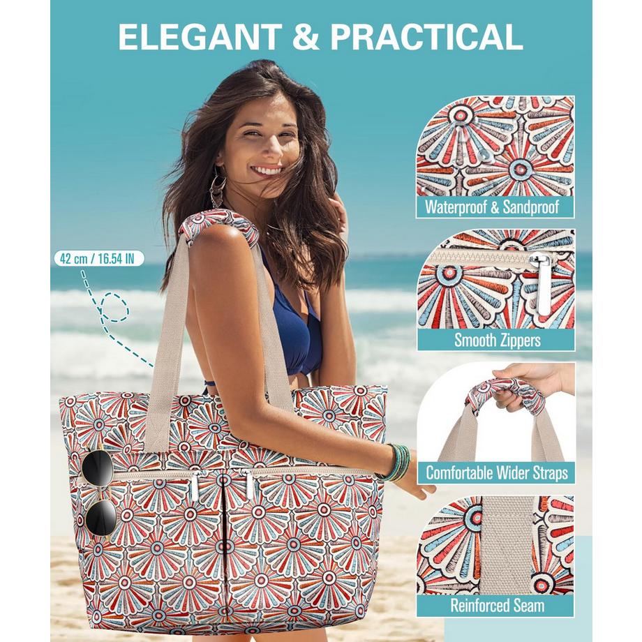 Only-bags.store grosse Strandtasche mit Reissverschluss  