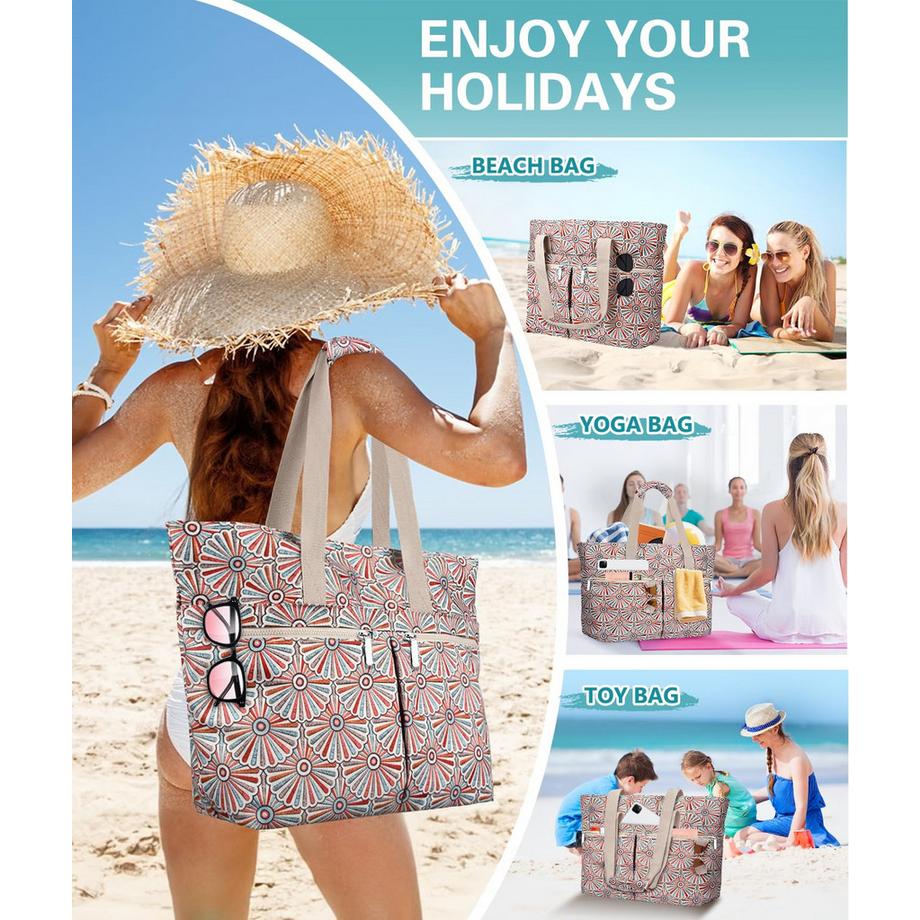 Only-bags.store grosse Strandtasche mit Reissverschluss  