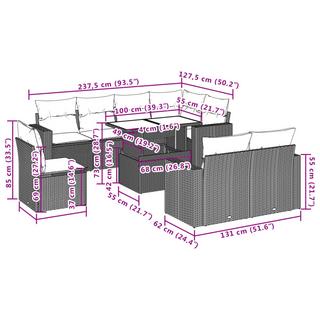 VidaXL Garten sofagarnitur poly-rattan  