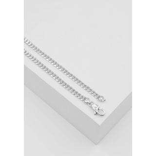 MUAU Schmuck  Collier gourmette or blanc 750, 4mm, 50cm 