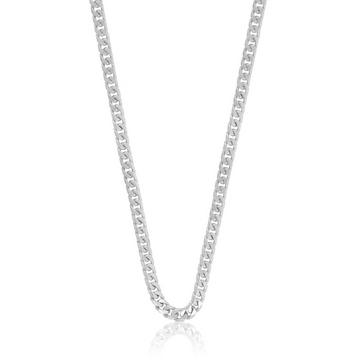 Collier gourmette or blanc 750, 4mm, 50cm