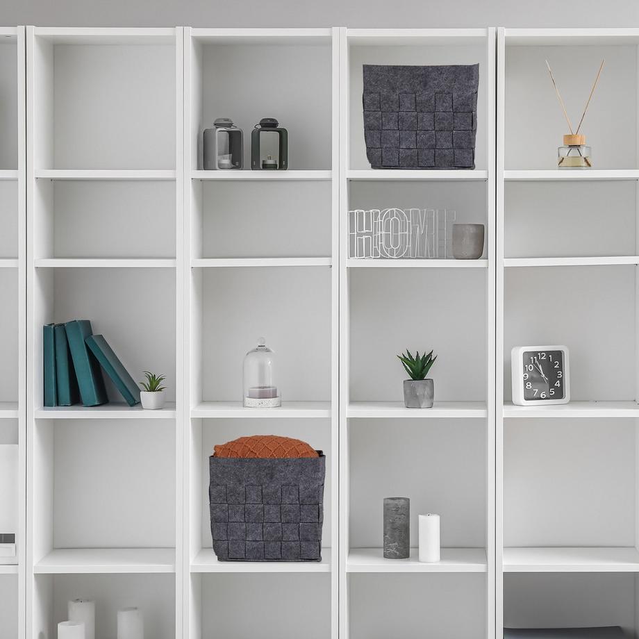 B2X Panier de rangement gris en feutre Lot de 2  