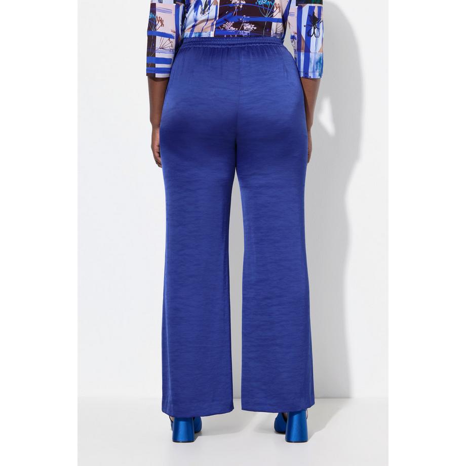 Ulla Popken Anzughose Struktur Weites Bein Teilelastischer Bund  