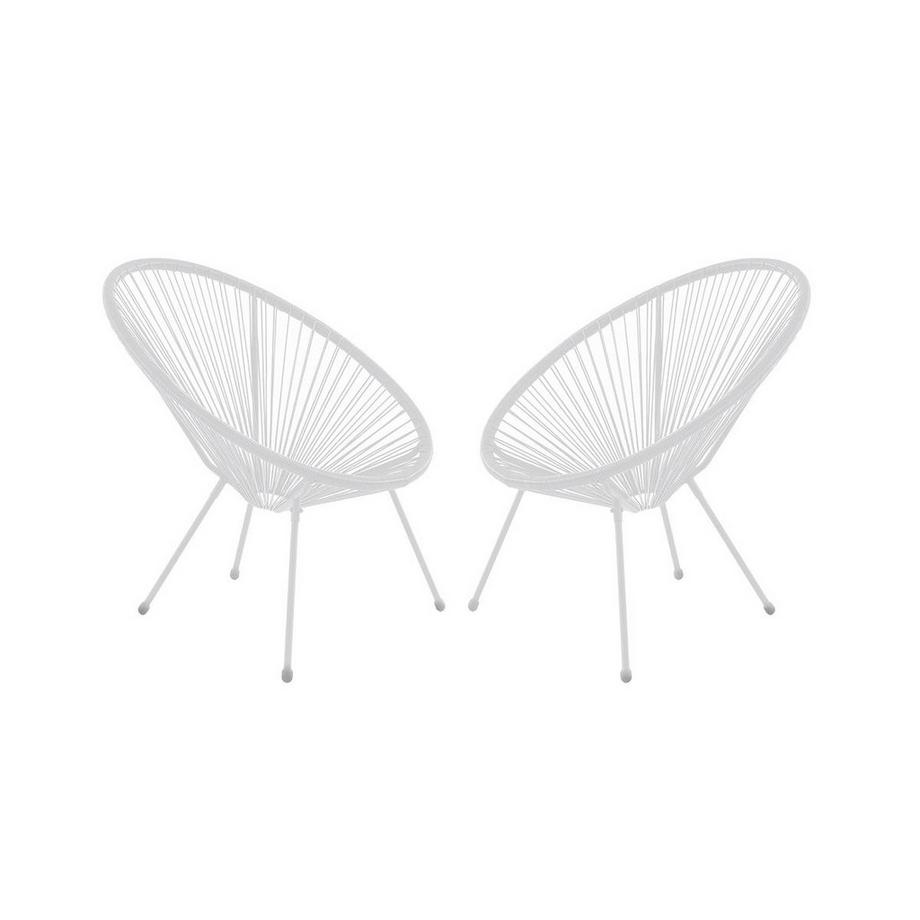 Lot de 2 fauteuils de jardin en fils de résine tressés Blanc - ALIOS III de MYLIA