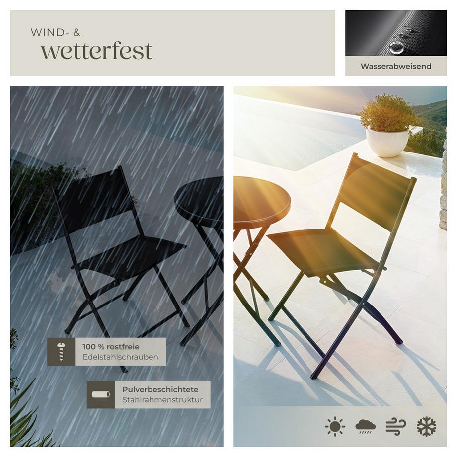 Tectake Set da bar  Düsseldorf Pieghevole, per 2 persone  