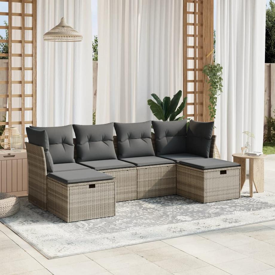 VidaXL set divano da giardino Polirattan  