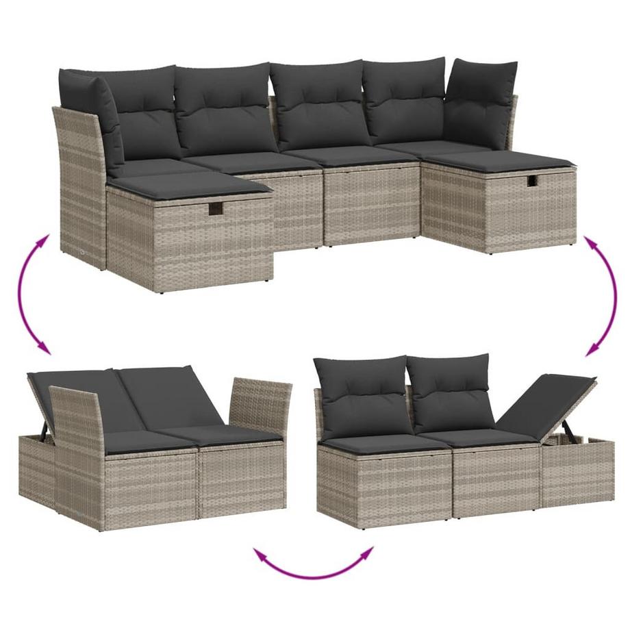 VidaXL set divano da giardino Polirattan  