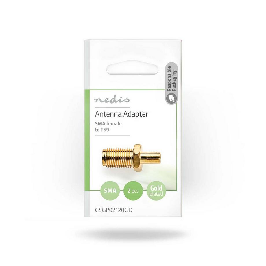 Nedis  Adaptateur SMA | SMA femelle | TS9 | Plaqué or | 50 Ohm | Droit | Cuivre | Or | 2 pcs. | Enveloppe 