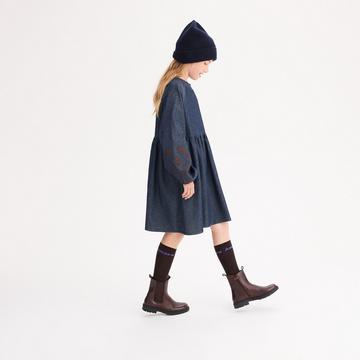 Robe manches longues en denim léger