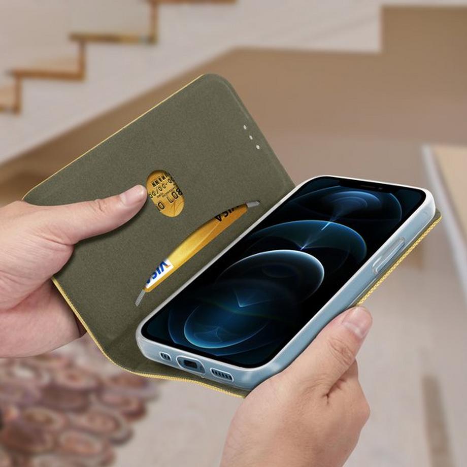 Avizar  Housse iPhone 12 Pro Max Tissu Or 