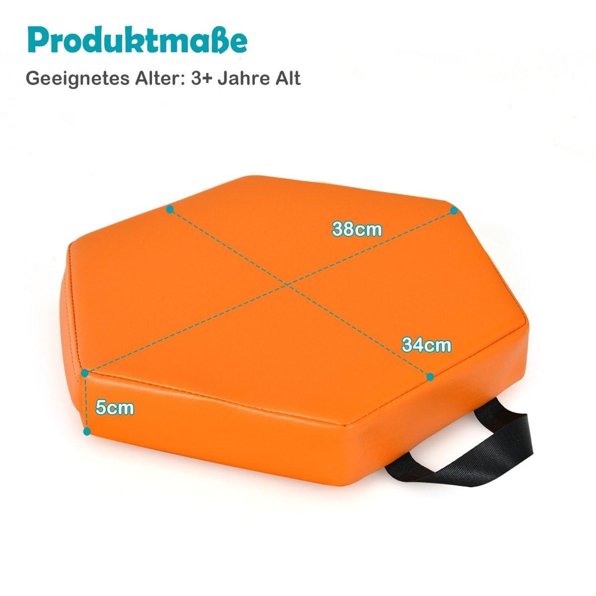 Northio  6er Set Kinder Stuhlkissen mit Griff & Reißverschluss Sitzkissen Sitzerhöhung Hauptkissen Bunt 