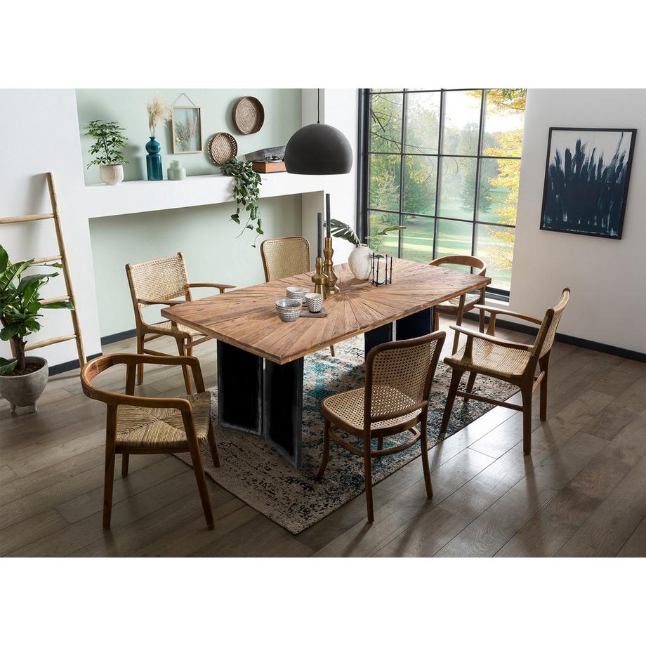mutoni Table de salle à manger Honeyfield teck naturel 160x90  