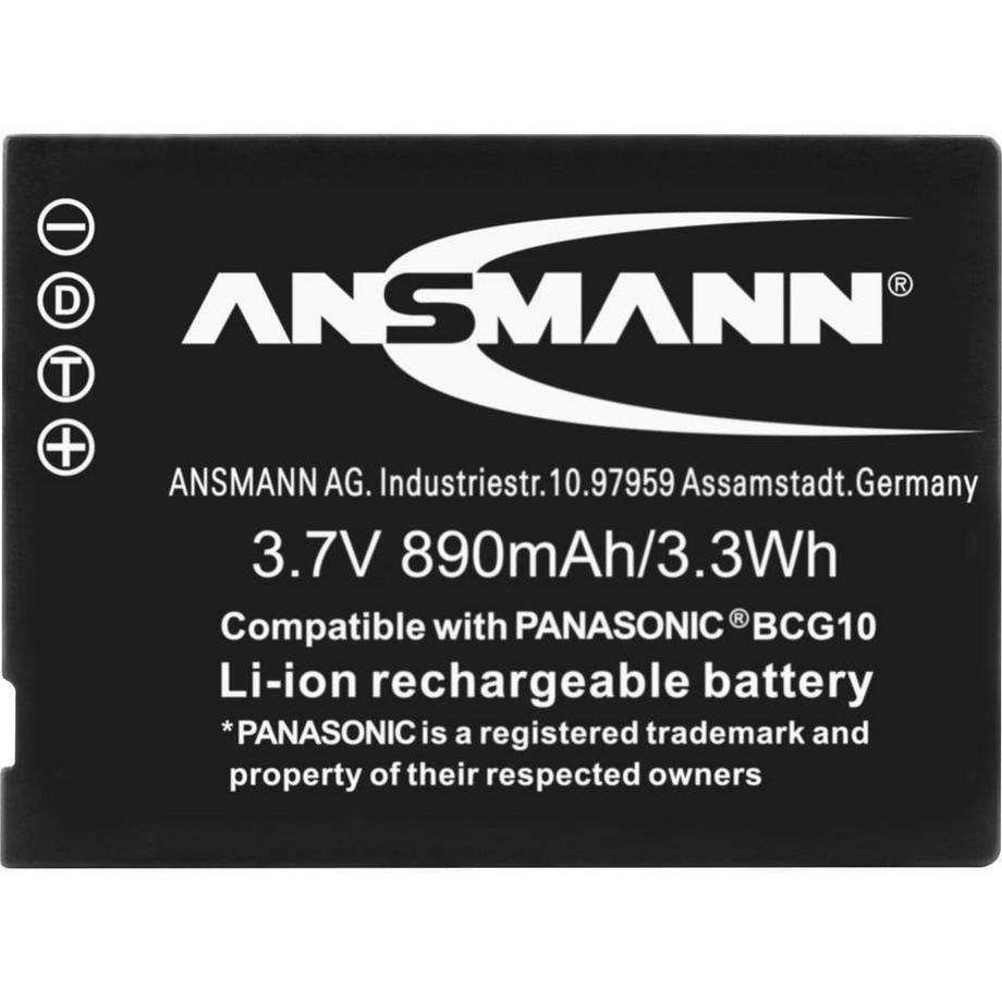 ANSMANN  DMW-BCG10 Batteria ricaricabile fotocamera sostituisce la batteria originale (camera) DMW-BCG10e, DMW-B 