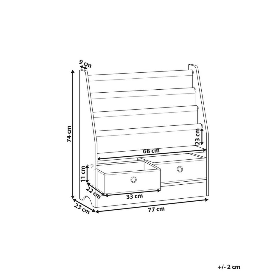 Beliani Libreria a 3 ripiani en Pannello di fibre (LDF) Moderno TUMBY  